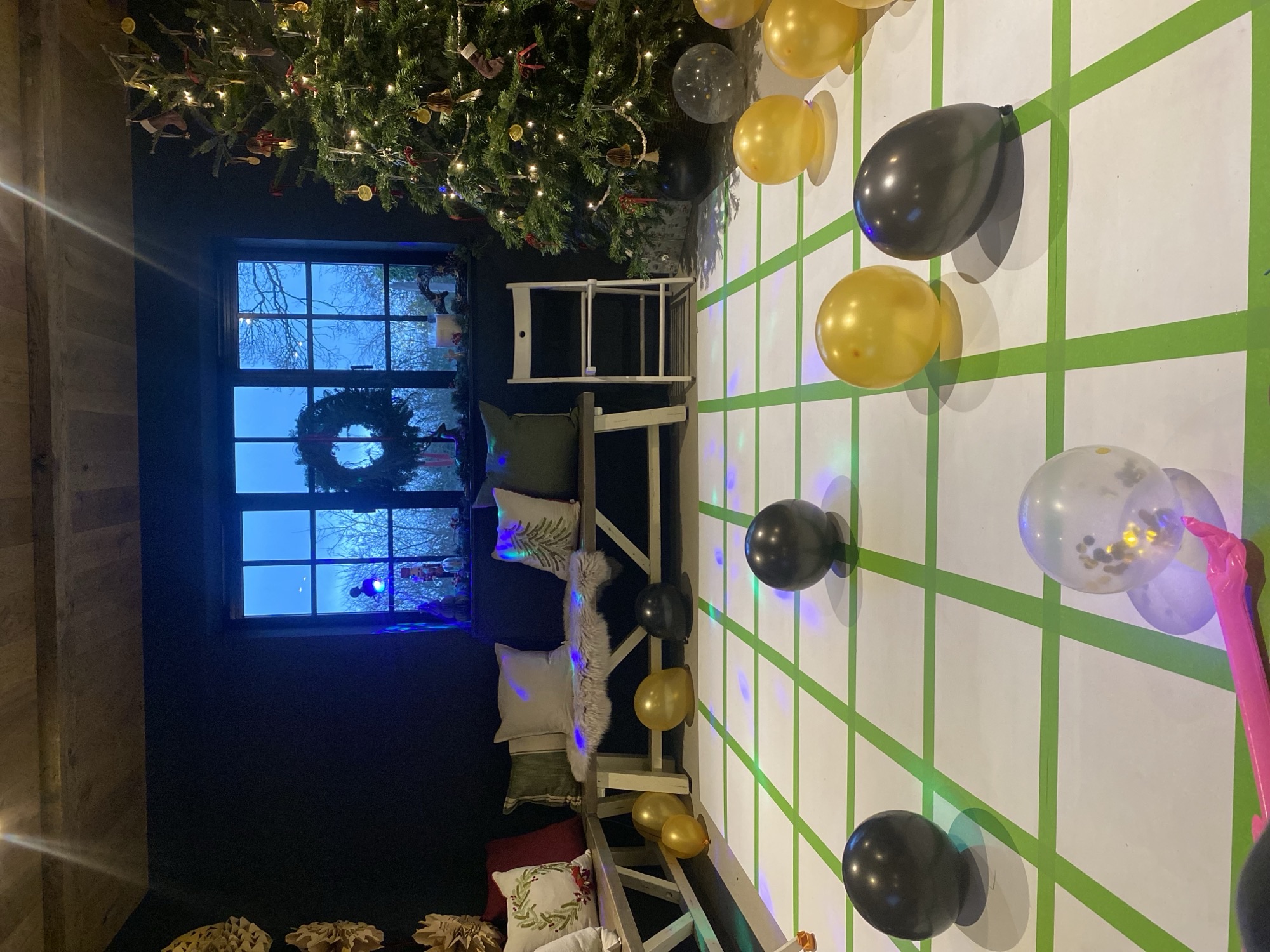 Family Christmas dinner in renovated space