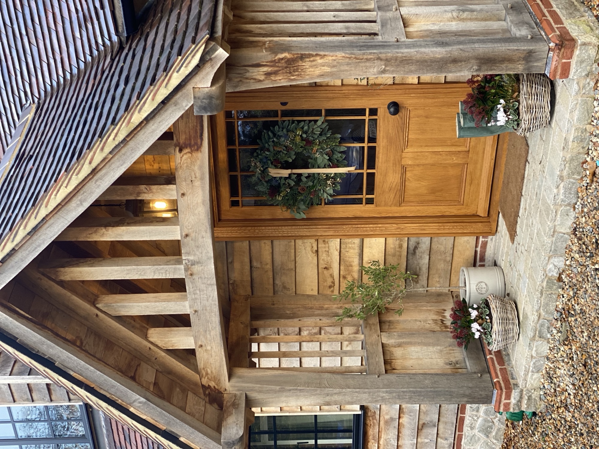 Oak porch detail